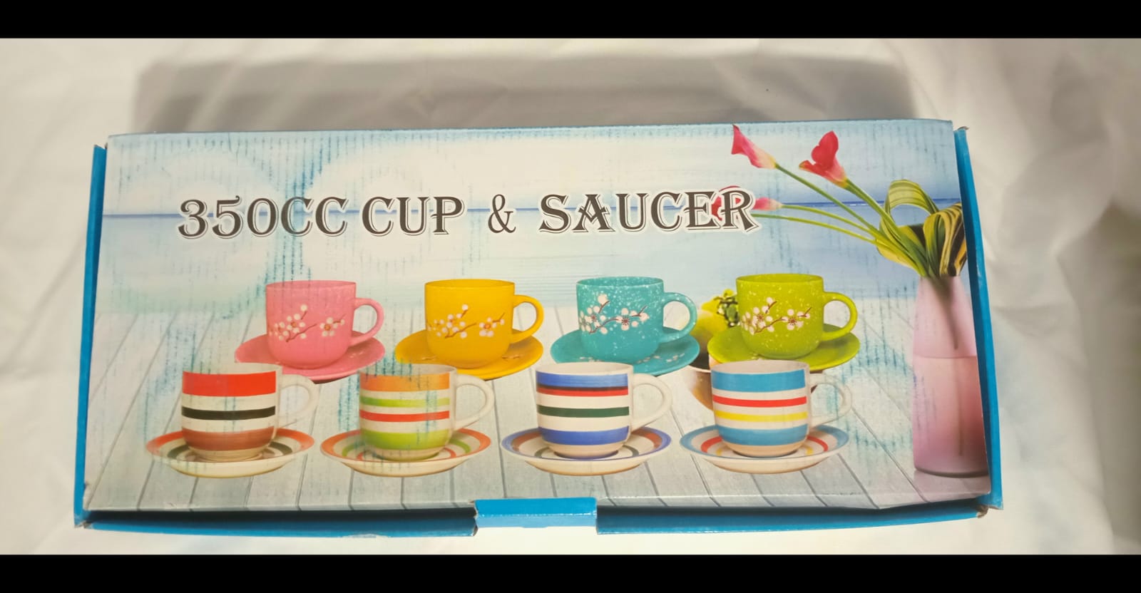 Set de Tazas y Platillos 350cc - 6 piezas