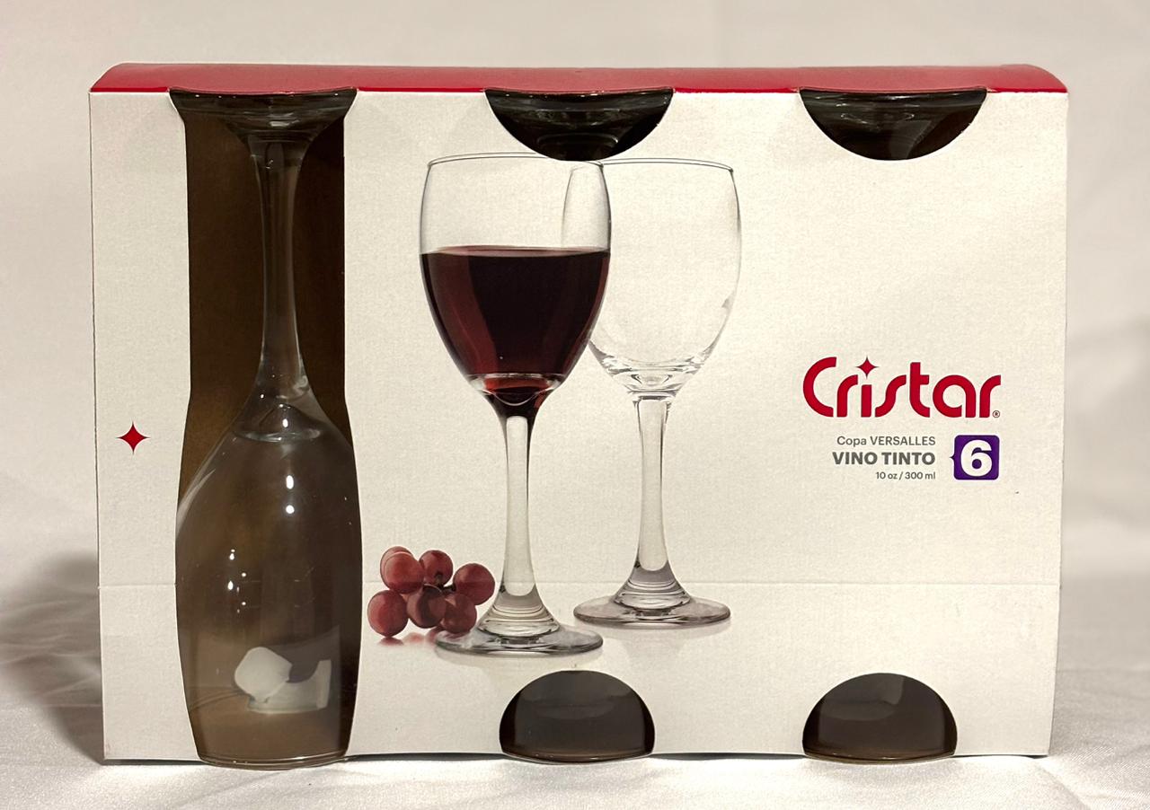 Copa Versalles Vino Tinto Cristar x6