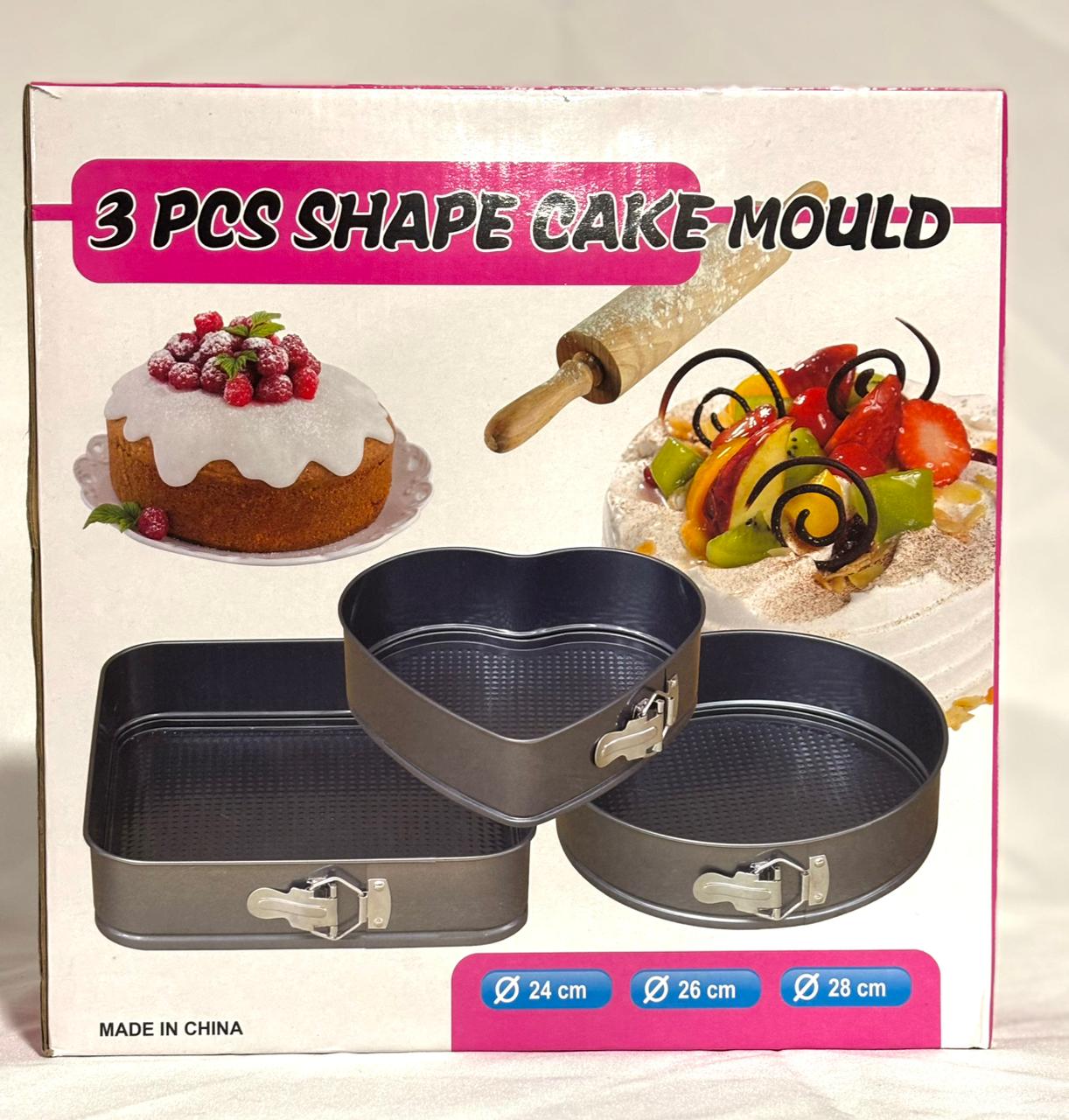 Set 3 Moldes para Torta Desmontables (24, 26 y 28 cm)