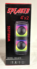 Parlante Inalámbrico Doble Speaker MK-4215 4"x2 con Luces LED RGB