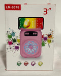 Parlante Bluetooth Mini LM-S376 3" con Soporte para Celular, LED y Radio FM