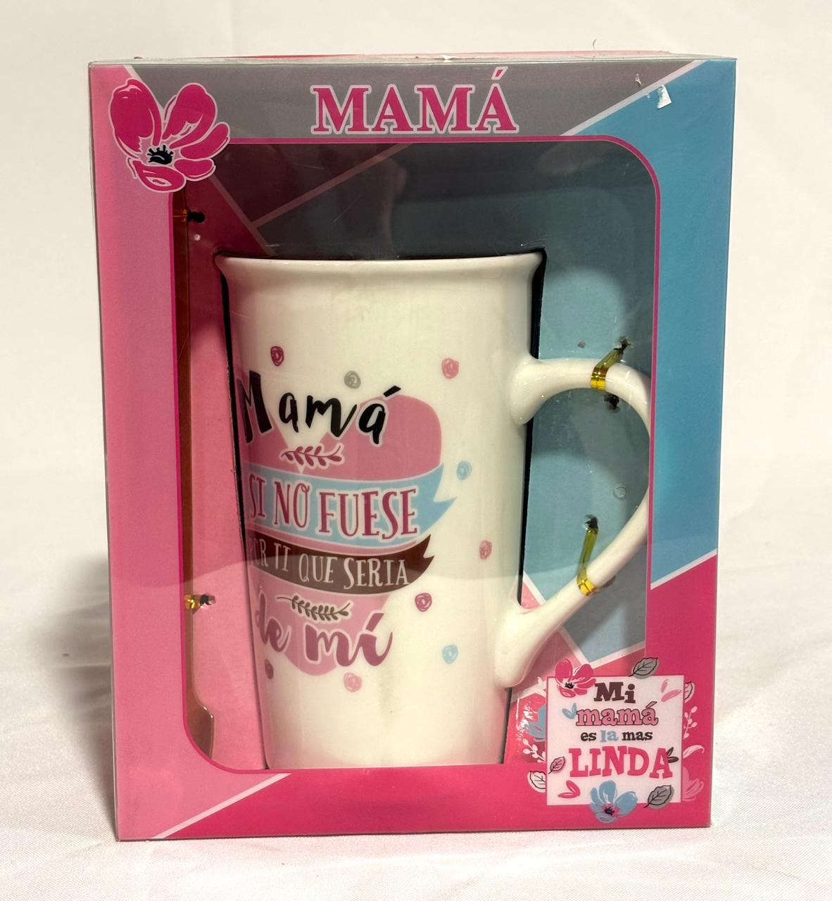 Tazón Cerámico con Cuchara - Regalo para Mamá "Si No Fuese Por Ti"