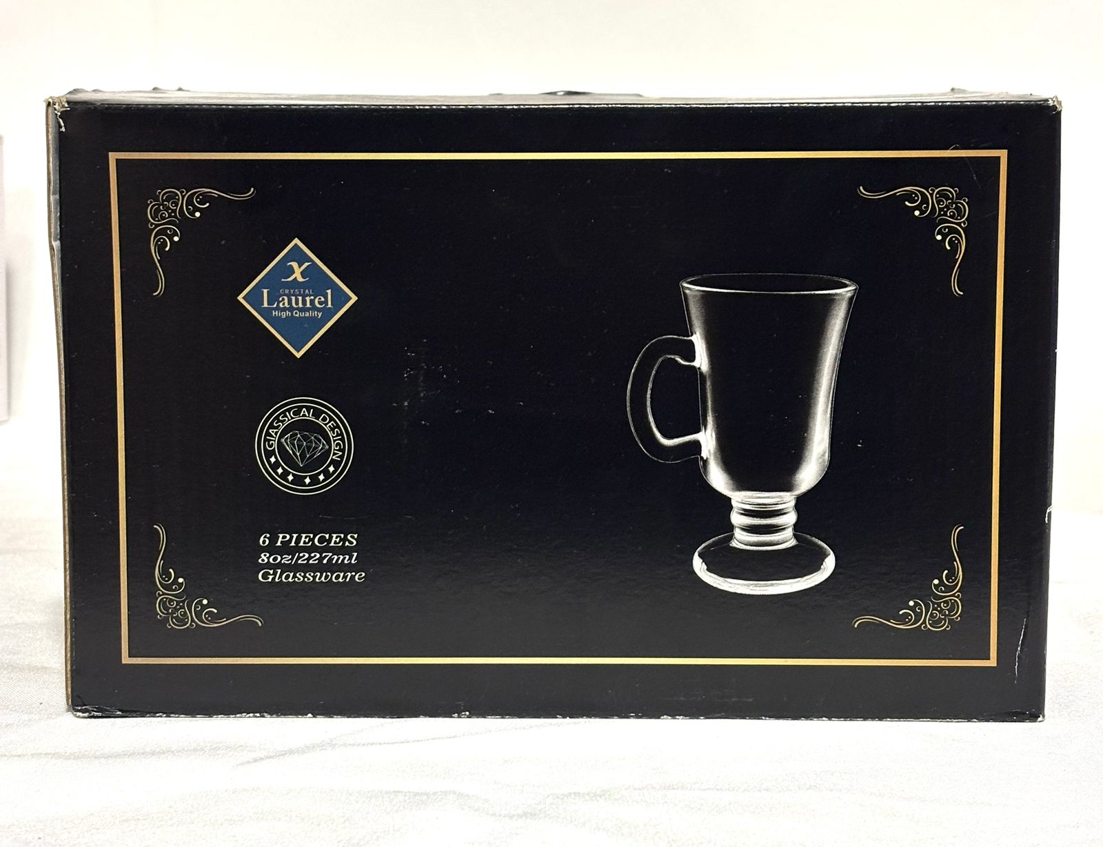 Set 6 Tazas de Vidrio Crystal Laurel 227ml