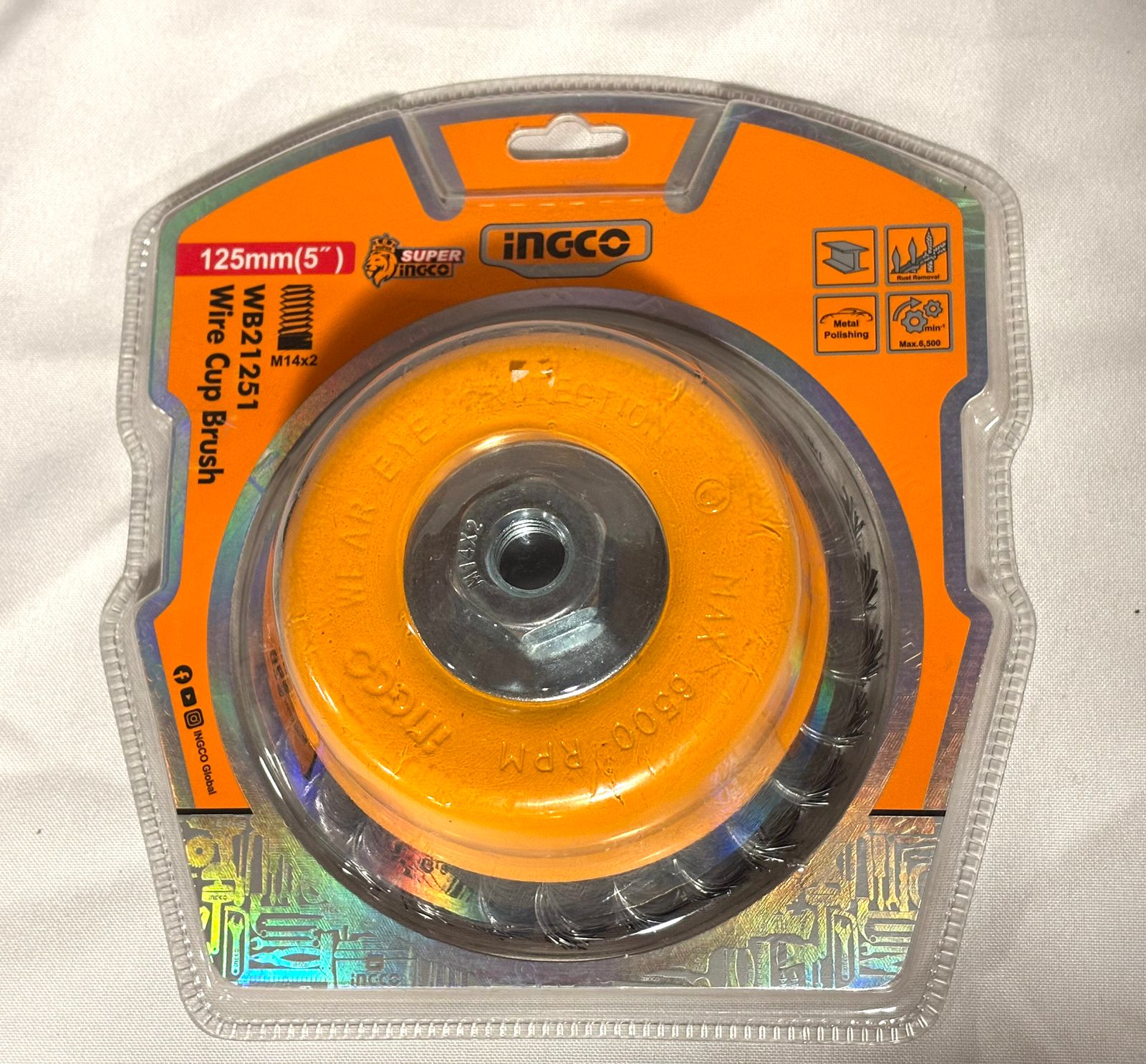 Cepillo de Copa de Alambre INGCO 125mm (5") M14